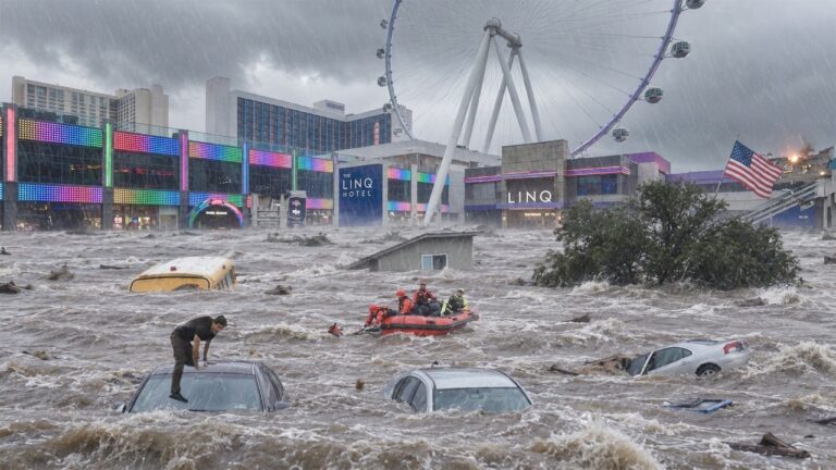 Chaos, Flooding in Las Vegas, USA today! Hotels and Shopping Malls Turned Into Rivers