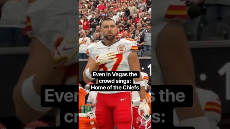 Even in Las Vegas the crowd sang Land of the free, home of the CHIEFS before the game today!!!❤️💛🔥