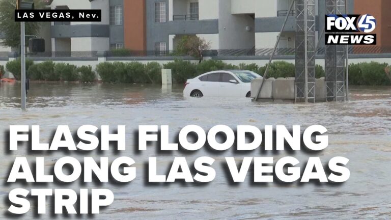 Flash floods rush along Las Vegas Strip