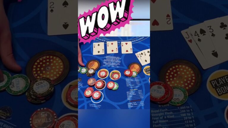 HUGE HAND!! 💰💰 3 CARD POKER in LAS VEGAS!!