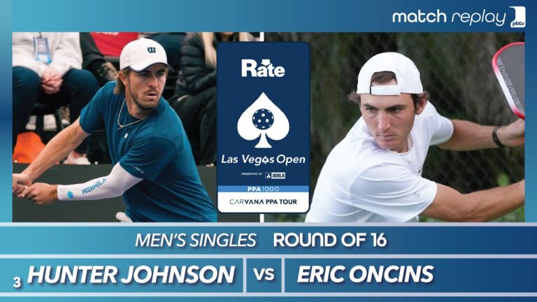 Hunter Johnson vs Eric Oncins at the PPA Rate Las Vegas Open (Round of 16)