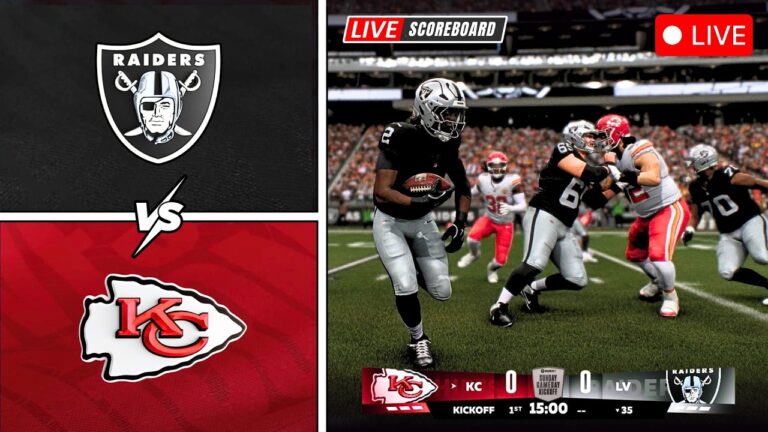 🔴 LIVE 🏈  Las Vegas Raiders vs Kansas City Chiefs / NFL Watch Party / Madden27 Sim+ Live Scoreboard!