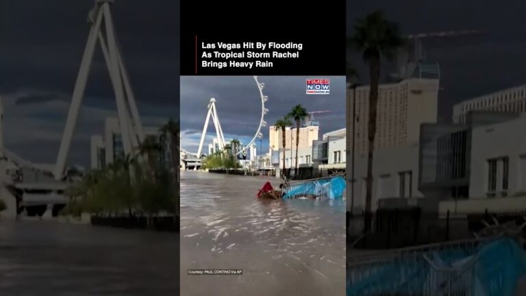 Las Vegas Flooding Caught On Video After Tropical Storm Rachel Brings Heavy Rain #shorts