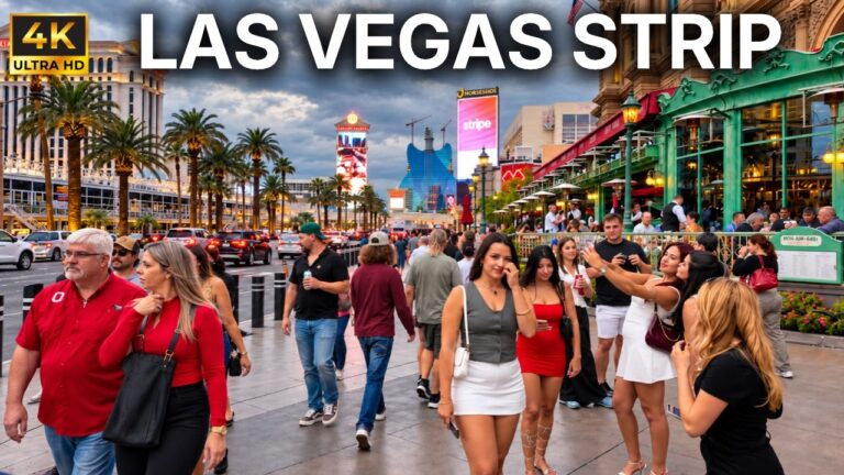 Las Vegas Strip Walking Tour | Busy Saturday & Cloudy Skies | October 2026 [4K HDR]
