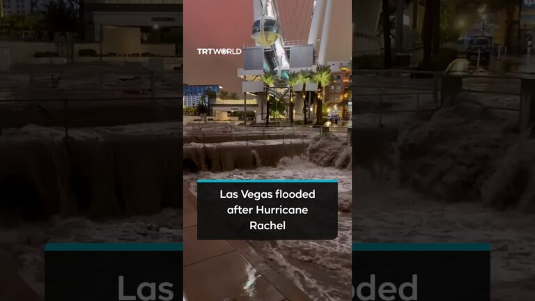 Las Vegas streets swamped with floodwater following Hurricane Rachel