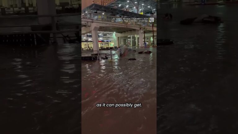 Las Vegas strip overtaken by flooding from storm Rachel | #shorts #lasvegas