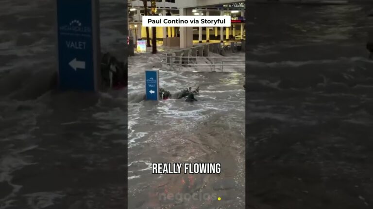 Las calles de Las Vegas se inundan tras las lluvias récord provocadas por el huracán Rachel