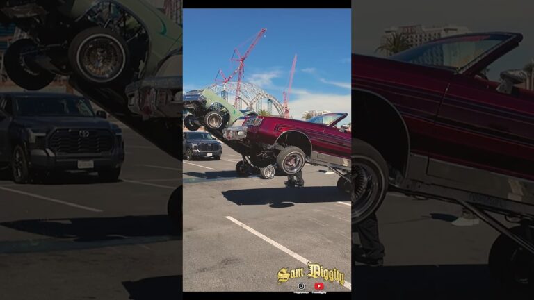 Lowrider Hopping at parking lot Las Vegas