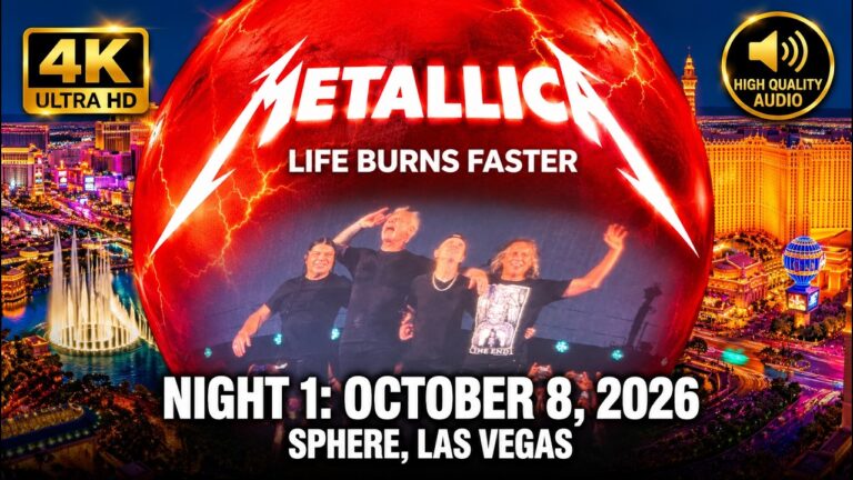METALLICA – Live in Sphere. FULL CONCERT 4K & High Quality audio. 2nd week, Night 1. Oct 8, 2026.