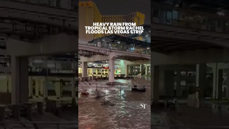 Parts of Las Vegas strip inundated by flash floods after heavy rain from tropical storm Rachel