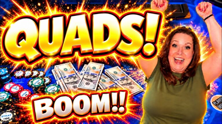 QUADS!! 3 CARD POKER in LAS VEGAS! BOOM!! 🔥🔥