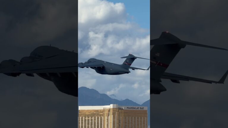 “Reach 3287 Heavy” | USAF C-17A 26R takeoff from Las Vegas (LAS) | 03-3123 | #planespotting #KLAS