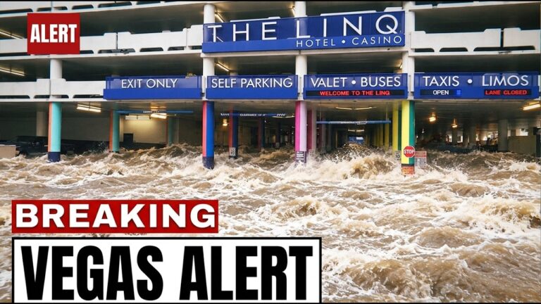 Shocking Images Of Flash Flood SLAMMING Las Vegas Strip