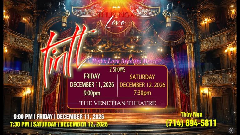 THÚY NGA LIVE at the Venetian Theater Las Vegas | Dec 11 & 12, 2026 | TÌNH When Love Becomes Music