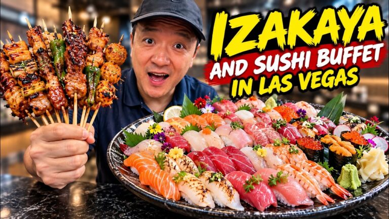 Trying Las Vegas’s NEW Sushi & Japanese Izakaya BUFFET! 🍣