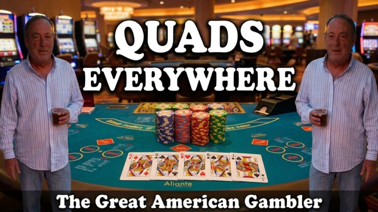 Ultimate Texas Holdem from LAS VEGAS, NEVADA. Quads Everywhere!!
