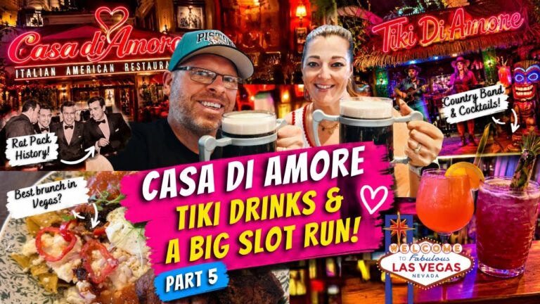 WE FOUND OLD-SCHOOL VEGAS CASA DI AMORE!  AMAZING FOOD, TIKI DRINKS & SLOT WINS! | LAS VEGAS Part 5