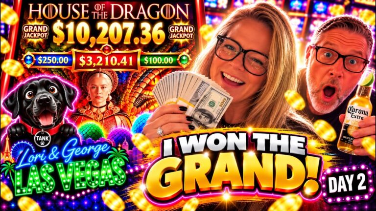 WE WON THE GRAND! 🤯💰 Our BIGGEST Jackpot EVER on a $1 Bet! | Las Vegas Vlog Day 2