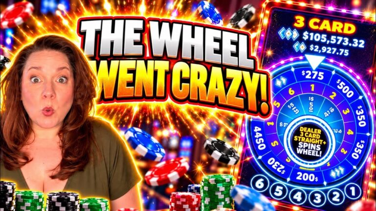 WHEEL WENT CRAZY!! 3 CARD POKER in LAS VEGAS! IRL
